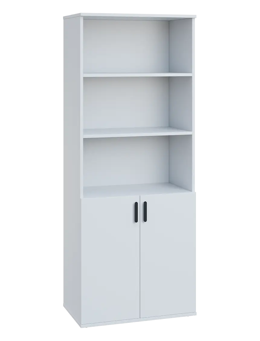 LN 5 - 7DN kancelářská skříň, 2-dveřová/nika, 1822x720x400, bílá